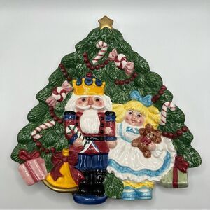 VTG Fitz & Floyd Nutcracker Sweet Canapé Plate Christmas Tree Clara 1992 Retired